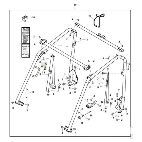 John Deere XUV550 - PC10853 - Rollover Protective ( - 040000) - ST849997