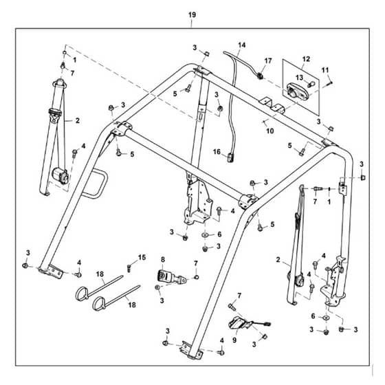 John Deere XUV550 - PC10853 - Rollover Protective - ST882670