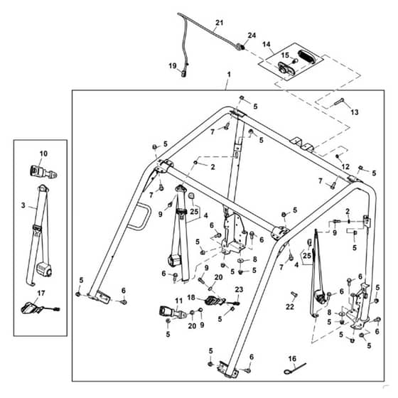 John Deere XUV550 - PC10853 - Rollover Protective - ST891990