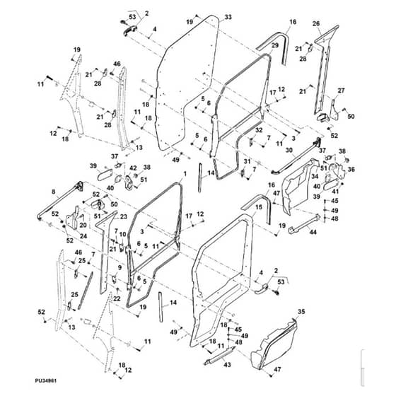 John Deere XUV550 - PC10854 - Rear Door (030001 - ) - ST769560