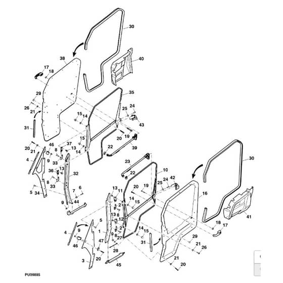 John Deere XUV550 - PC10854 - Front Door (030001 - ) - ST769564
