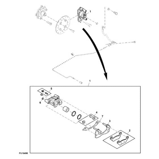 John Deere XUV550 - PC10854 - Caliper Assembly (040001 - ) - ST824927