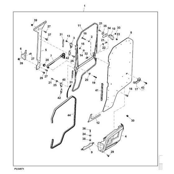 John Deere XUV550 - PC10854 - Door Kit - ST904675