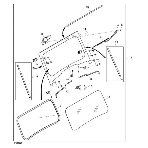 John Deere XUV560 - PC12782 - Windshield Kit - ST766855
