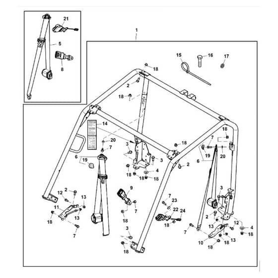 John Deere XUV560 - PC12782 - Rollover Protective - ST847408