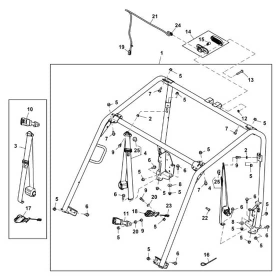 John Deere XUV560 - PC12782 - Rollover Protective - ST891990