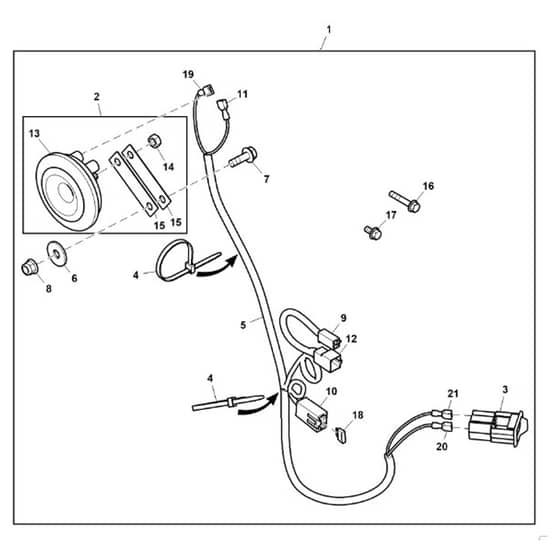 John Deere XUV560 - PC12783 - Horn Kit - ST809763