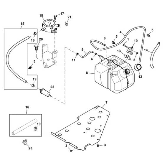 John Deere XUV560E - PC13268 - Fuel Tank - ST890631