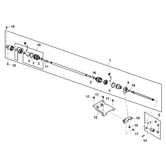 John Deere XUV560E - PC13268 - Drive Shaft - ST892596