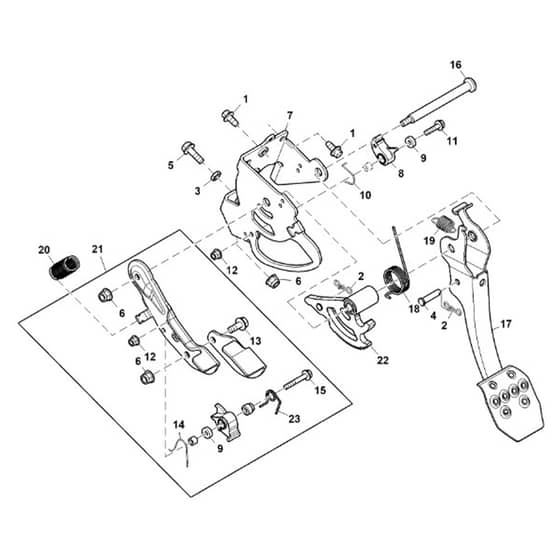 John Deere XUV560E - PC13269 - Brake Pedal - ST891027