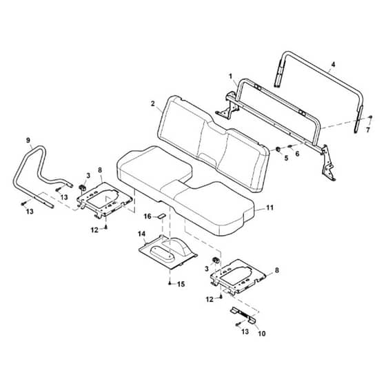 John Deere XUV560E - PC16085 - Bench Seat - ST1001292
