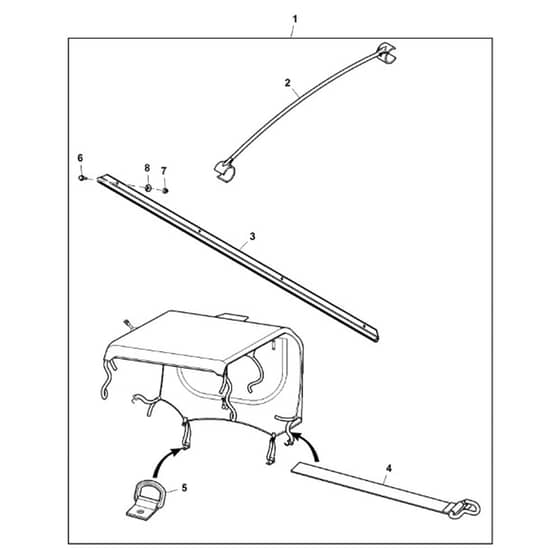 John Deere XUV560E - PC16085 - Canvas Roof - ST1009116