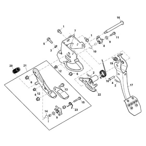 John Deere XUV590E - PC13270 - Brake Pedal - ST891027