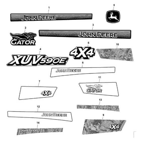 John Deere XUV590E - PC13270 - Labels - ST891398