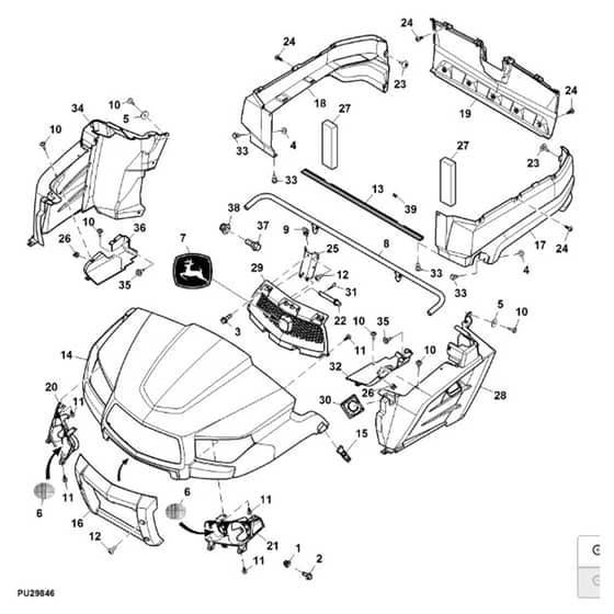 John Deere XUV590E - PC13270 - Hood - ST892526