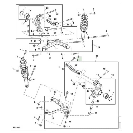 John Deere XUV590E - PC13272 - Rear Suspension - ST889444