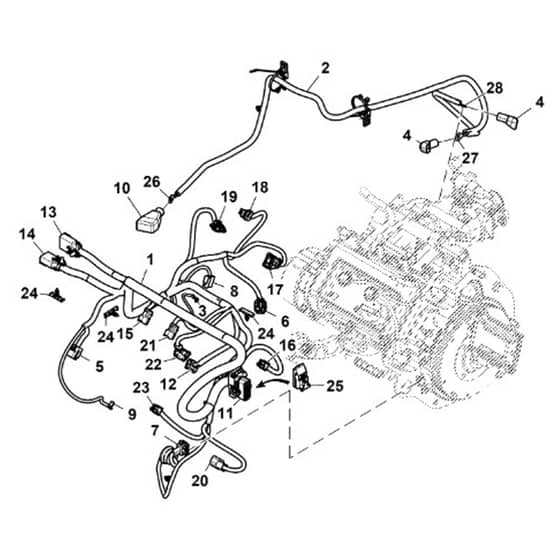 John Deere XUV590E - PC13272 - Engine Wiring - ST890438