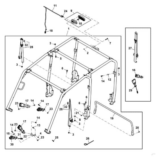 John Deere XUV590E - PC13272 - Rollover Protective - ST892569