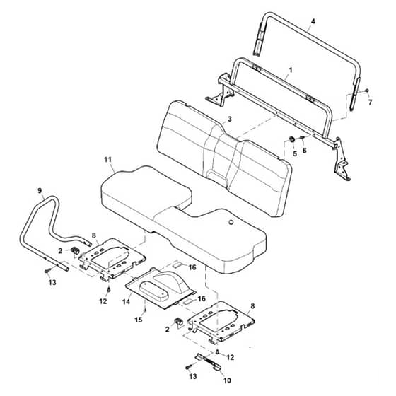 John Deere XUV590E - PC16087 - Bench Seat - ST1001285
