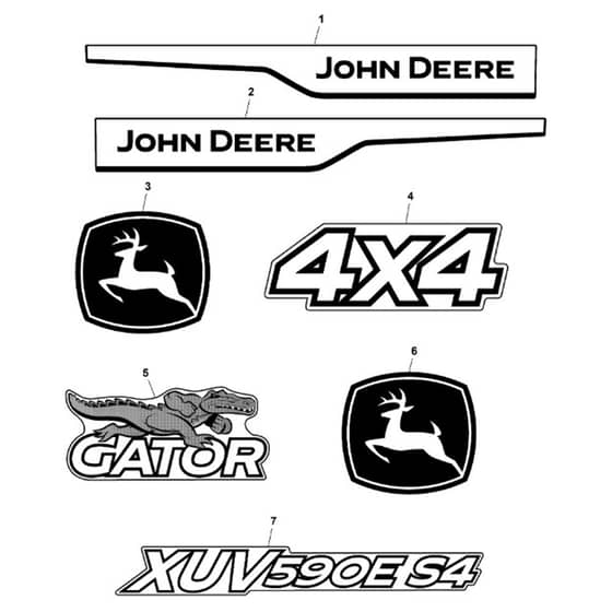 John Deere XUV590E - PC16087 - Labels - ST1003567