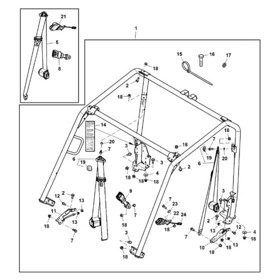 John Deere XUV590i - PC12784 - Rollover Protective - ST847408