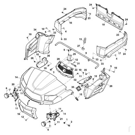 John Deere XUV590i - PC12784 - Hood - ST847523