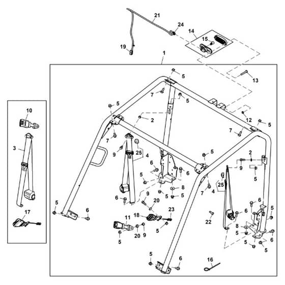John Deere XUV590i - PC12784 - Rollover Protective - ST891990