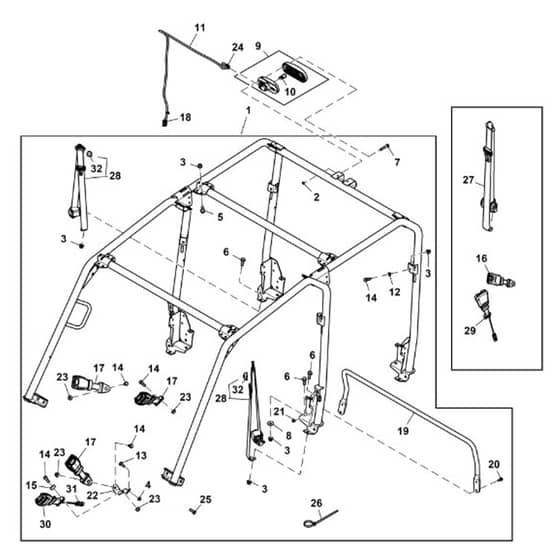 John Deere XUV590i - PC12785 - Rollover Protective - ST892569