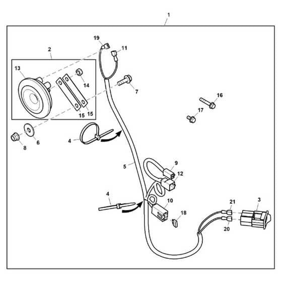 John Deere XUV590M - PC13271 - Horn Kit - ST809763