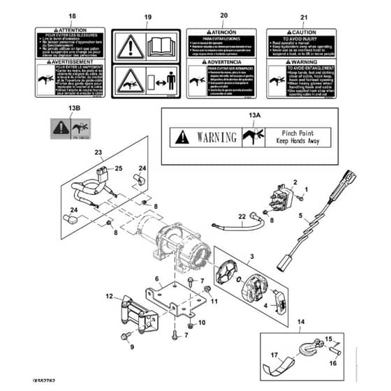 John Deere XUV590M - PC13271 - Winch Mounting ( - 030000) - ST966725