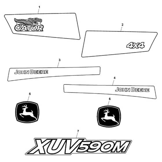 John Deere XUV590M - PC16084 - Labels - ST1003579