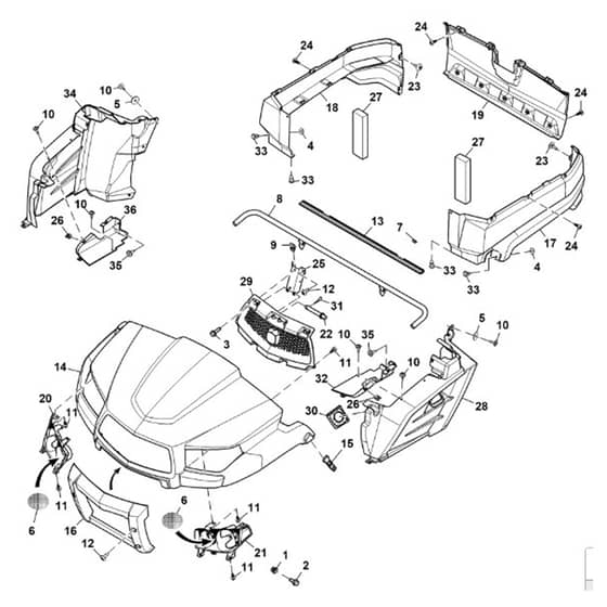 John Deere XUV590M - PC16084 - Hood - ST1006711