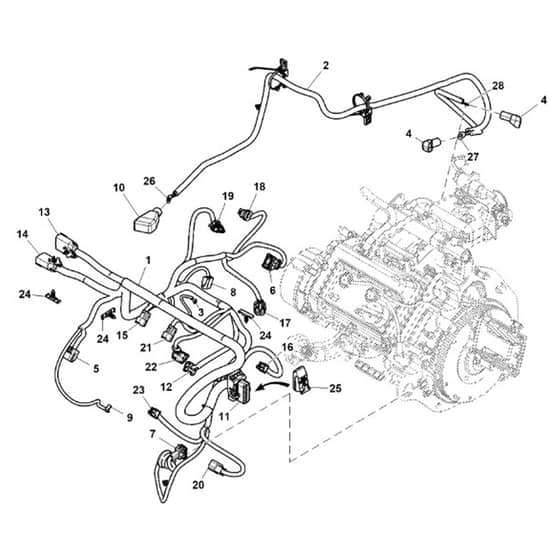 John Deere XUV590M - PC16084 - Engine Wiring - ST1008675
