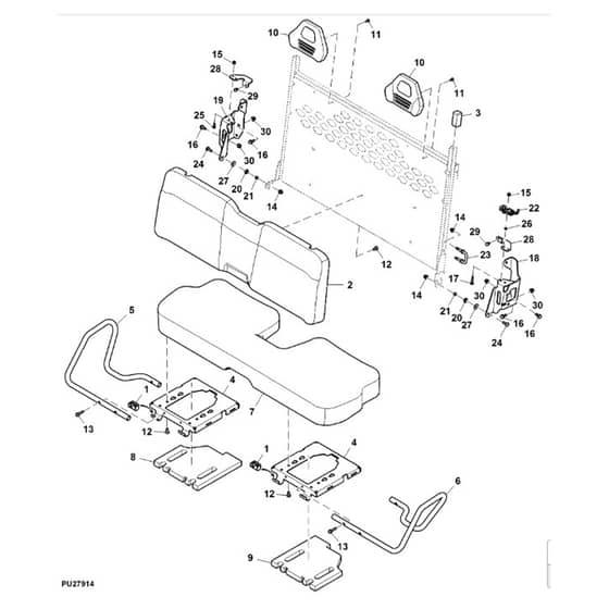 John Deere XUV590M - PC16088 - Bench Seat - ST1001289