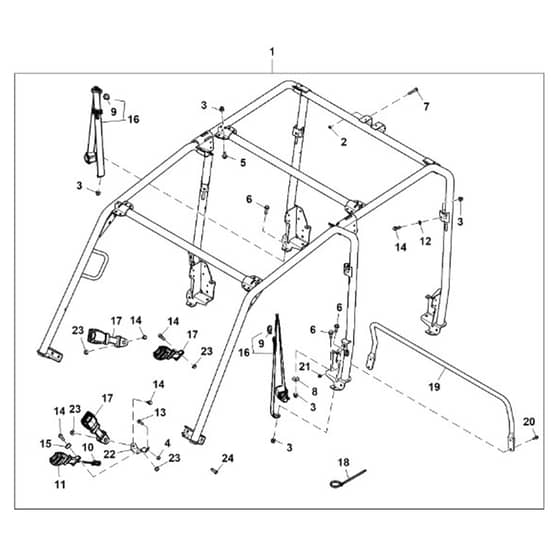 John Deere XUV590M - PC16088 - Rollover Protective - ST1009311