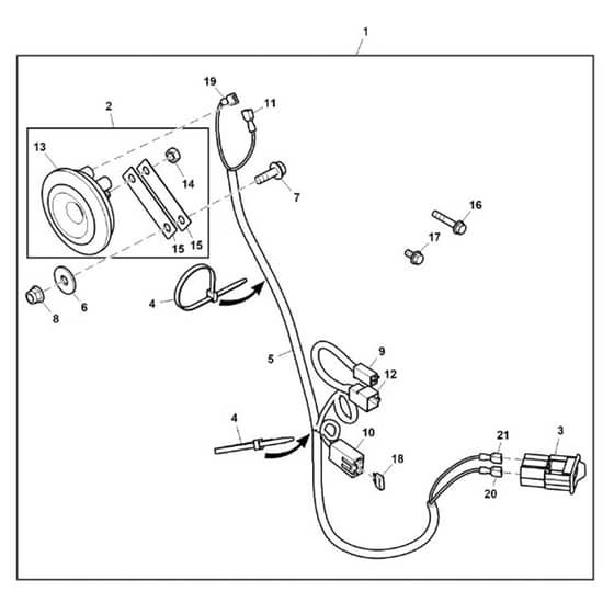 John Deere XUV590M - PC16088 - Horn Kit - ST809763