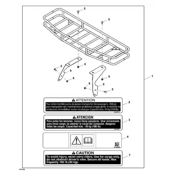 John Deere XUV590M - PC16088 - Front Rack - ST850244