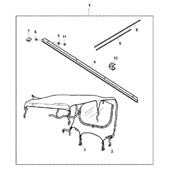 John Deere XUV590M - PC16088 - Canvas Roof - ST867119