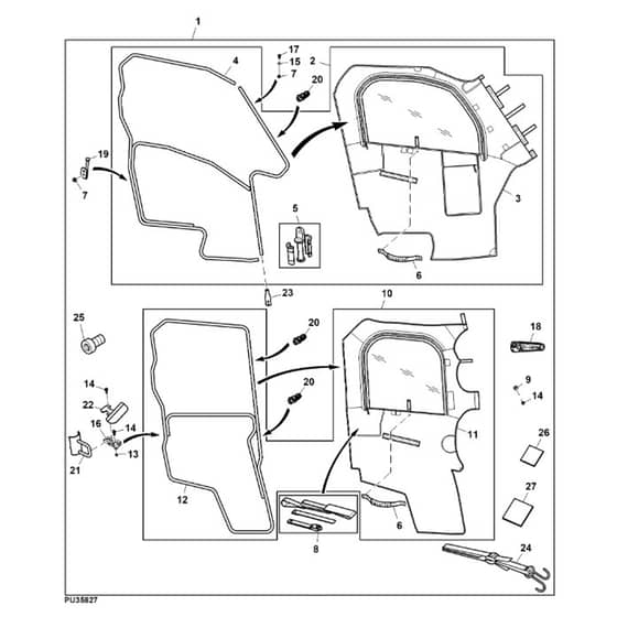 John Deere XUV590M - PC16088 - Canvas Doors - ST867356