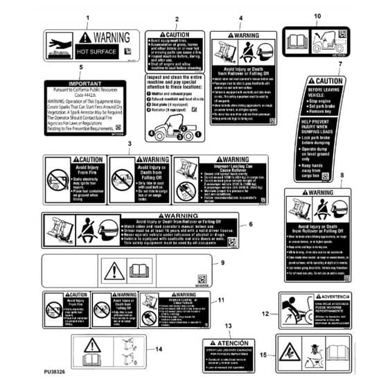 John Deere XUV825E - PC13310 - Labels - ST896492