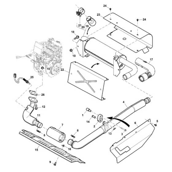 John Deere XUV825E - PC13310 - Muffler - ST897082
