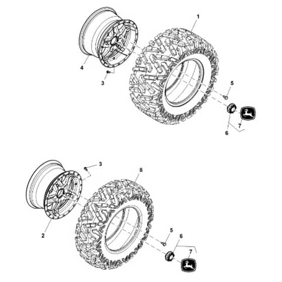 John Deere XUV825E - PC13310 - Alloy Wheels - ST897138