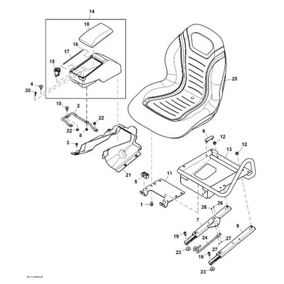 John Deere XUV825E - PC13310 - Bucket Seat - ST897458