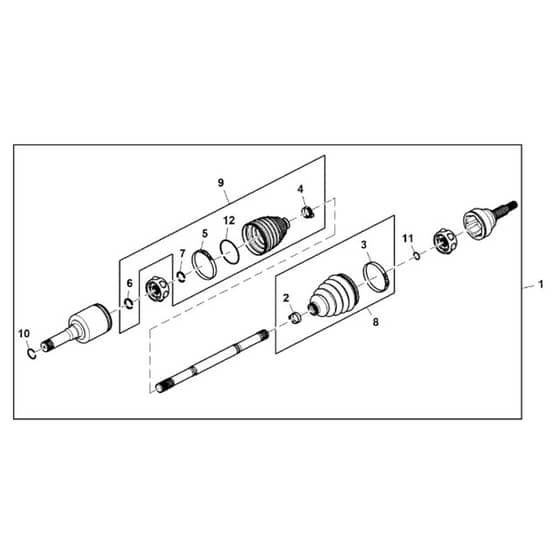John Deere XUV825E - PC13310 - Rear Axle - ST897607