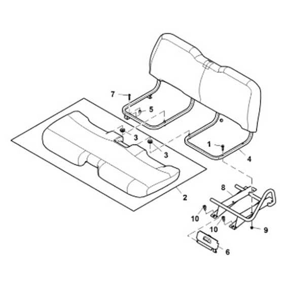 John Deere XUV825E - PC13310 - Bench Seat - ST898710