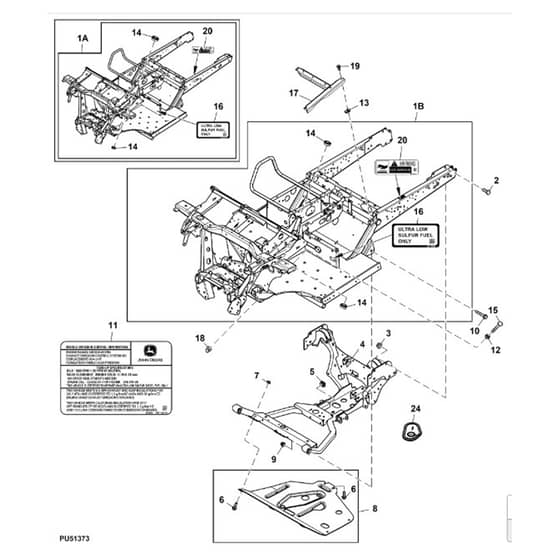 John Deere XUV825E - PC13310 - Frame - ST936812