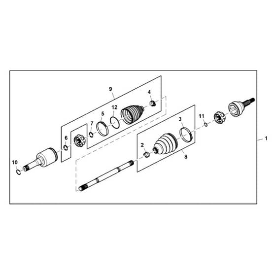 John Deere XUV825i - PC9958 - Rear Axle - ST562966