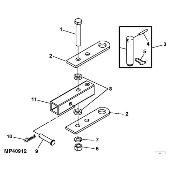 John Deere XUV825i - PC9958 - Rear Hitch - ST563084