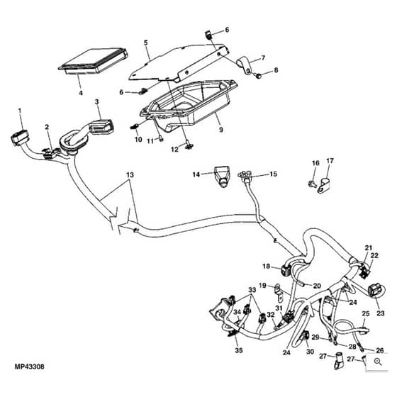 John Deere XUV825i - PC9958 - Engine Wiring - ST575792