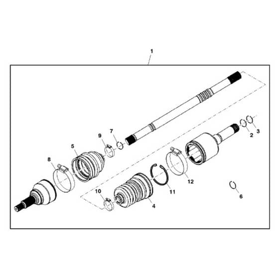 John Deere XUV825i - PC9958 - Rear Axle - ST788561